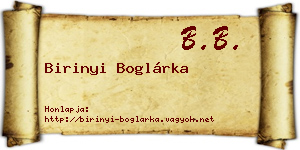 Birinyi Boglárka névjegykártya
