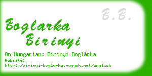 boglarka birinyi business card